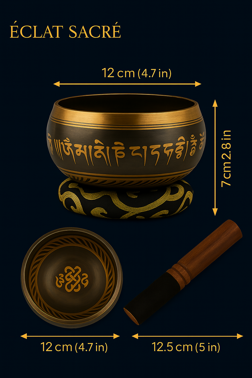 Bol Chantant Tibétain Éclat Sacré - Cuivre Népalais & Harmonie Sonore
