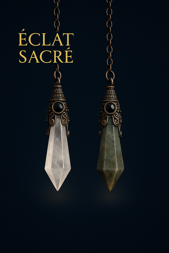 🔮 Pendule Cristal Vintage Éclat Sacré - Pierres Naturelles & Énergie Ancestrale