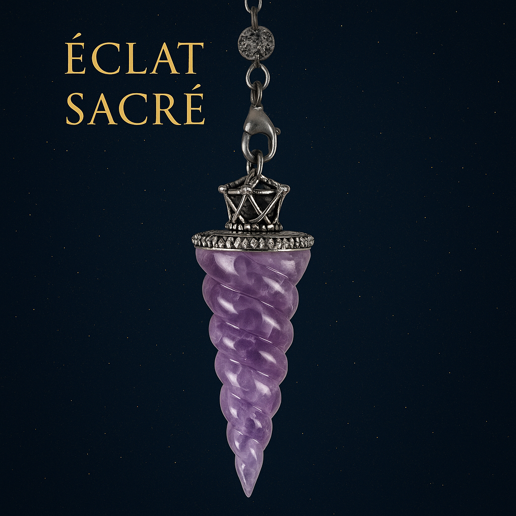 Pendule 7 Chakras en Cristaux Naturels - Divination & Harmonisation Énergétique