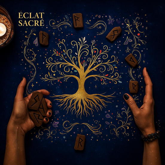 Tapis de Tarot “Arbre de Vie” - Harmonie, Énergie & Guidance