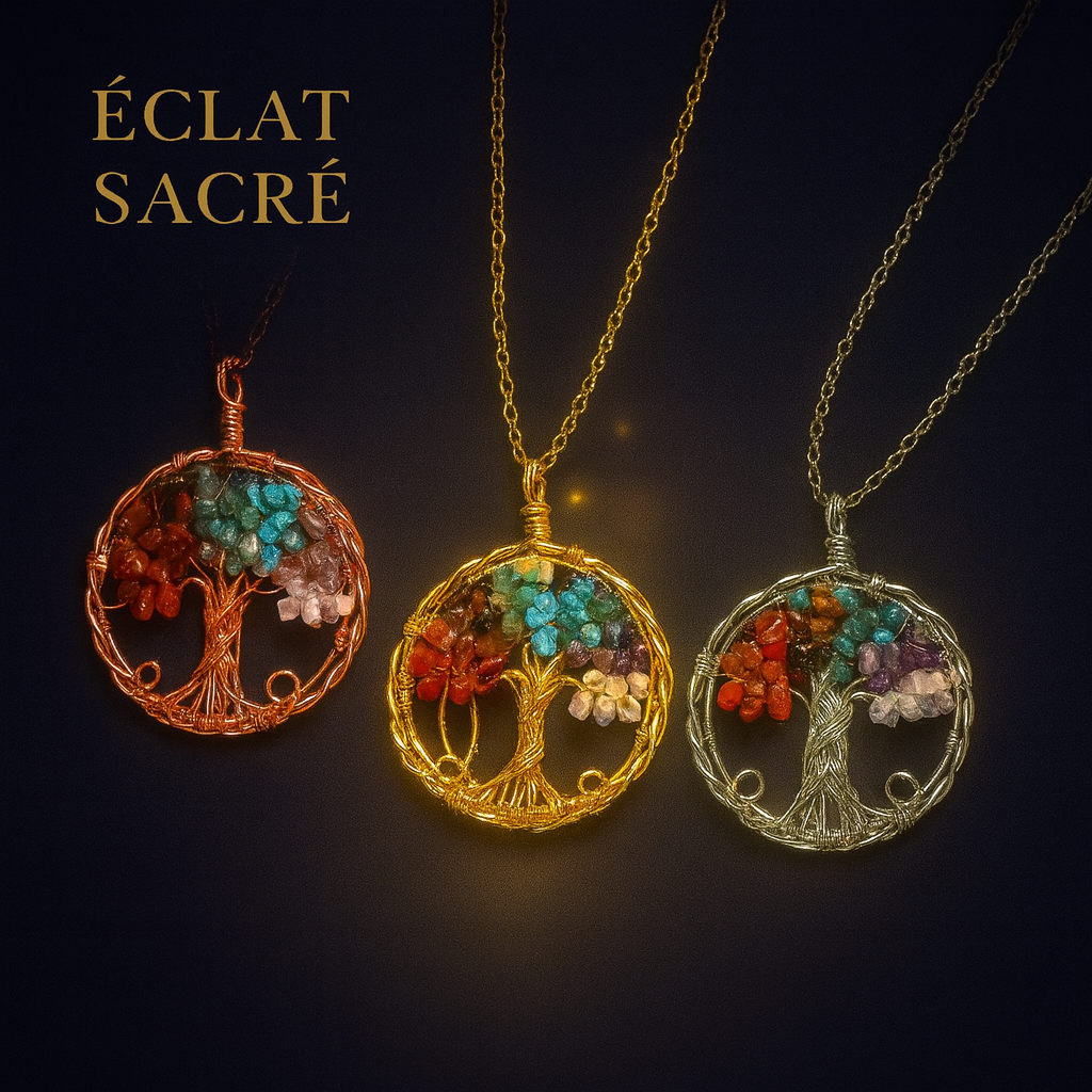 Pendentif Arbre de Vie - Sagesse & Équilibre des Chakras