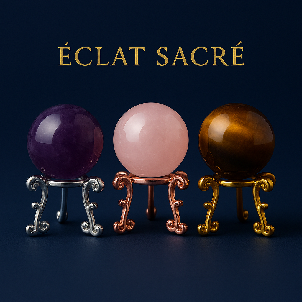 Socle Métallique de Présentation - Support pour Sphères Sacrées