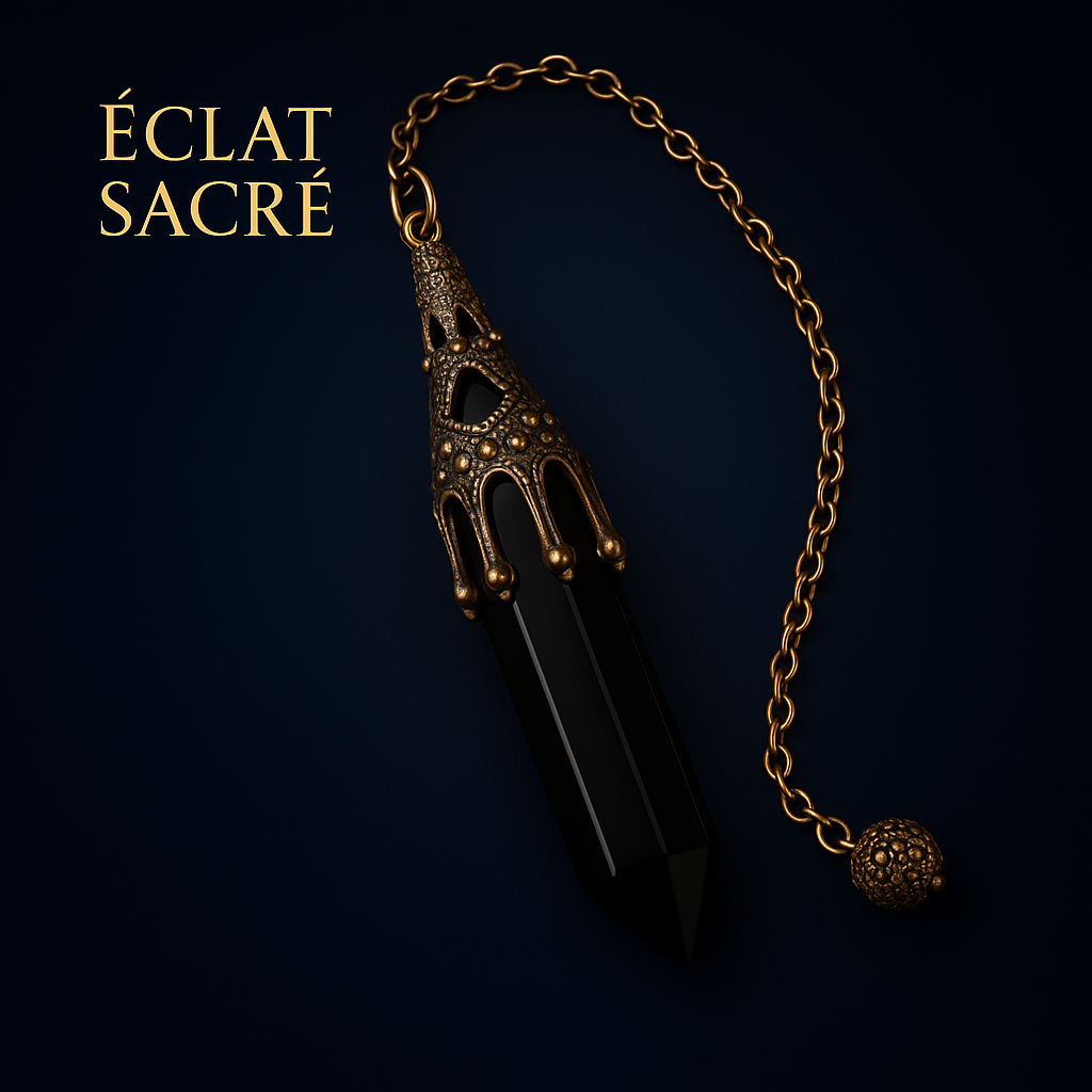 🔮 Pendule en Pierres Naturelles - Améthyste, Obsidienne & Quartz