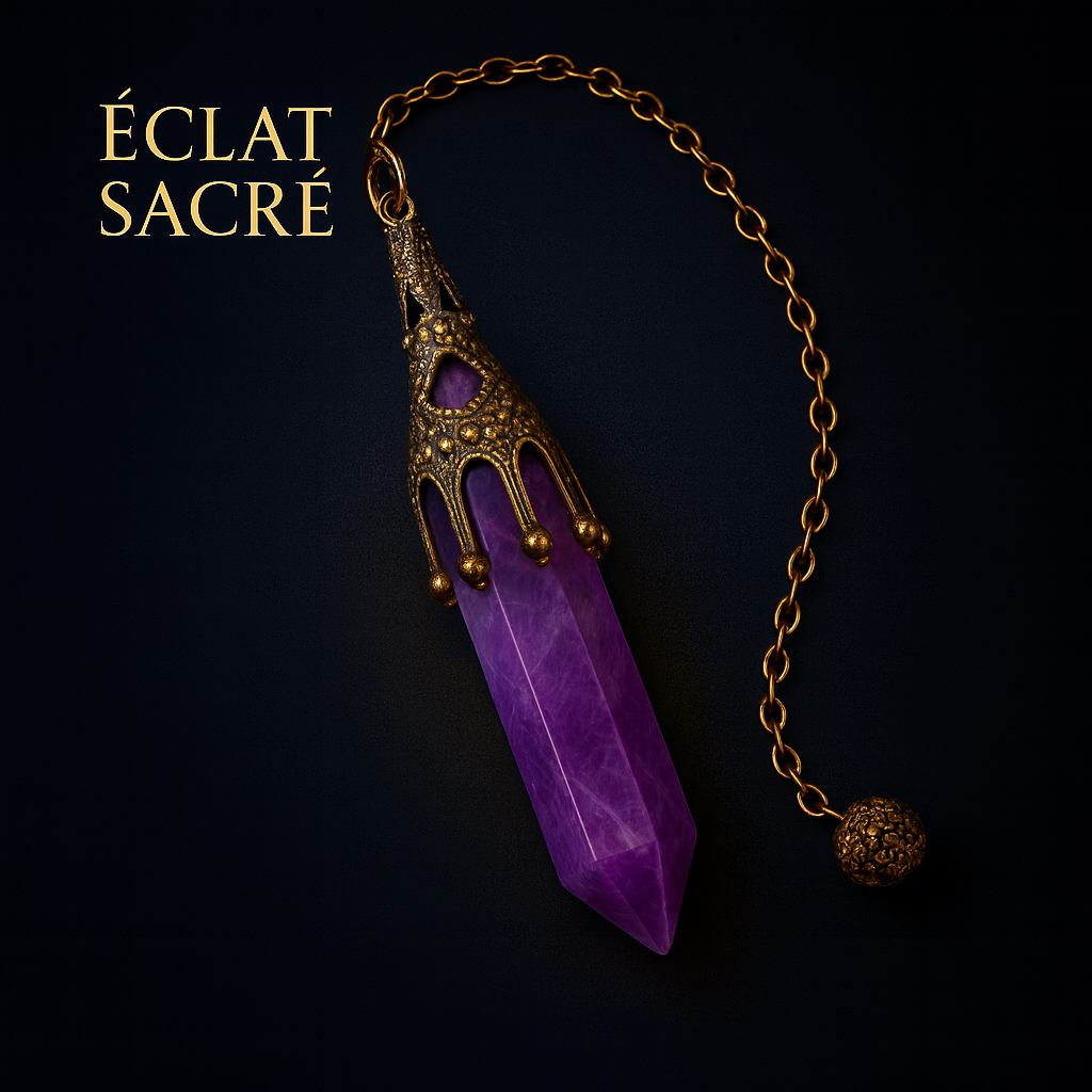 🔮 Pendule en Pierres Naturelles - Améthyste, Obsidienne & Quartz