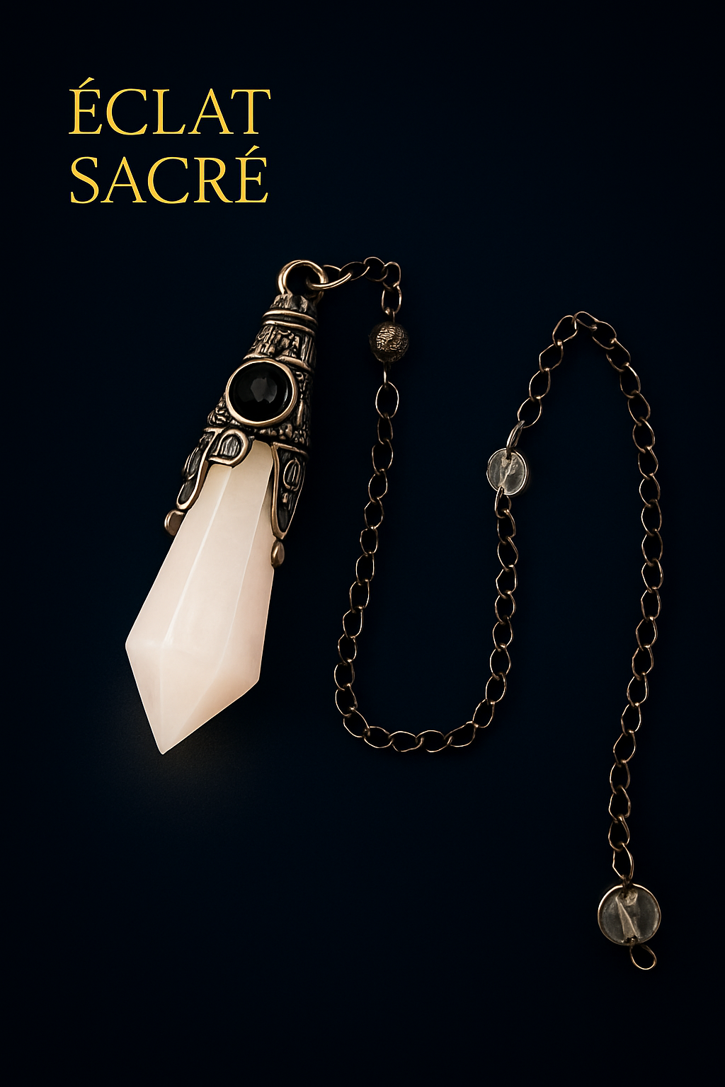 🔮 Pendule Cristal Vintage Éclat Sacré - Pierres Naturelles & Énergie Ancestrale