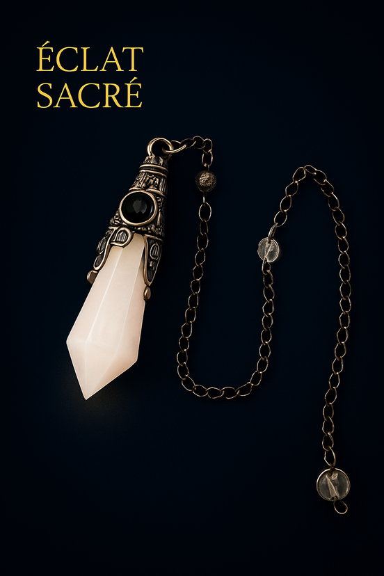 🔮 Pendule Cristal Vintage Éclat Sacré - Pierres Naturelles & Énergie Ancestrale