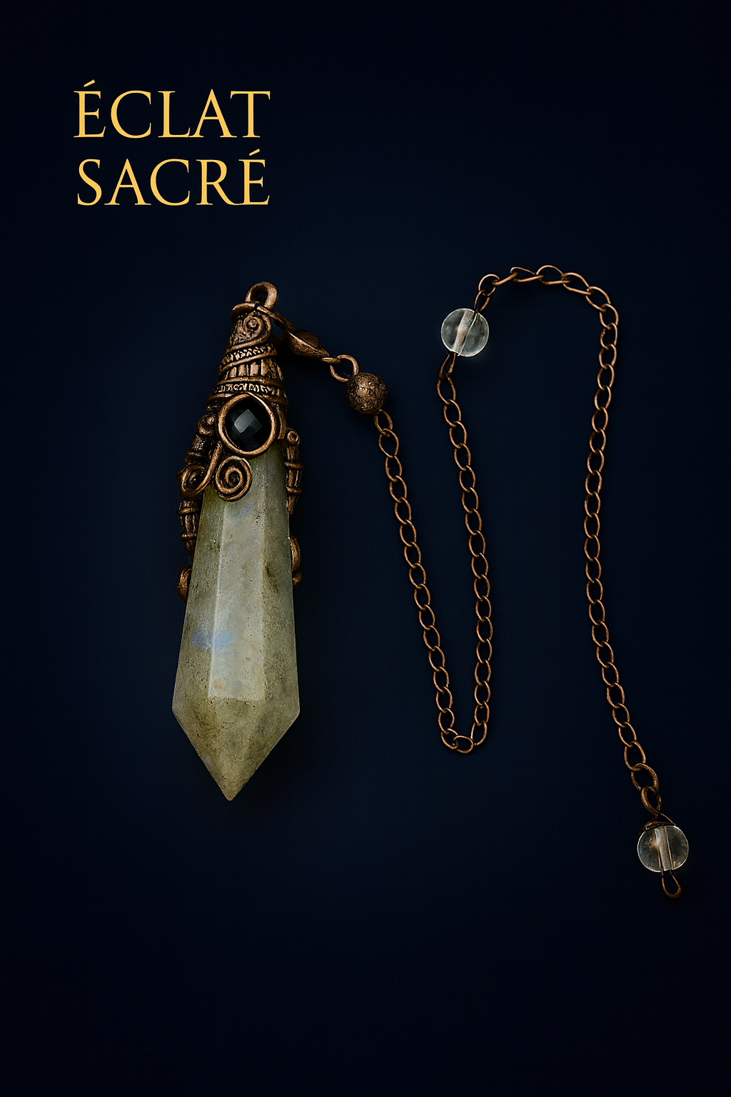 🔮 Pendule Cristal Vintage Éclat Sacré - Pierres Naturelles & Énergie Ancestrale