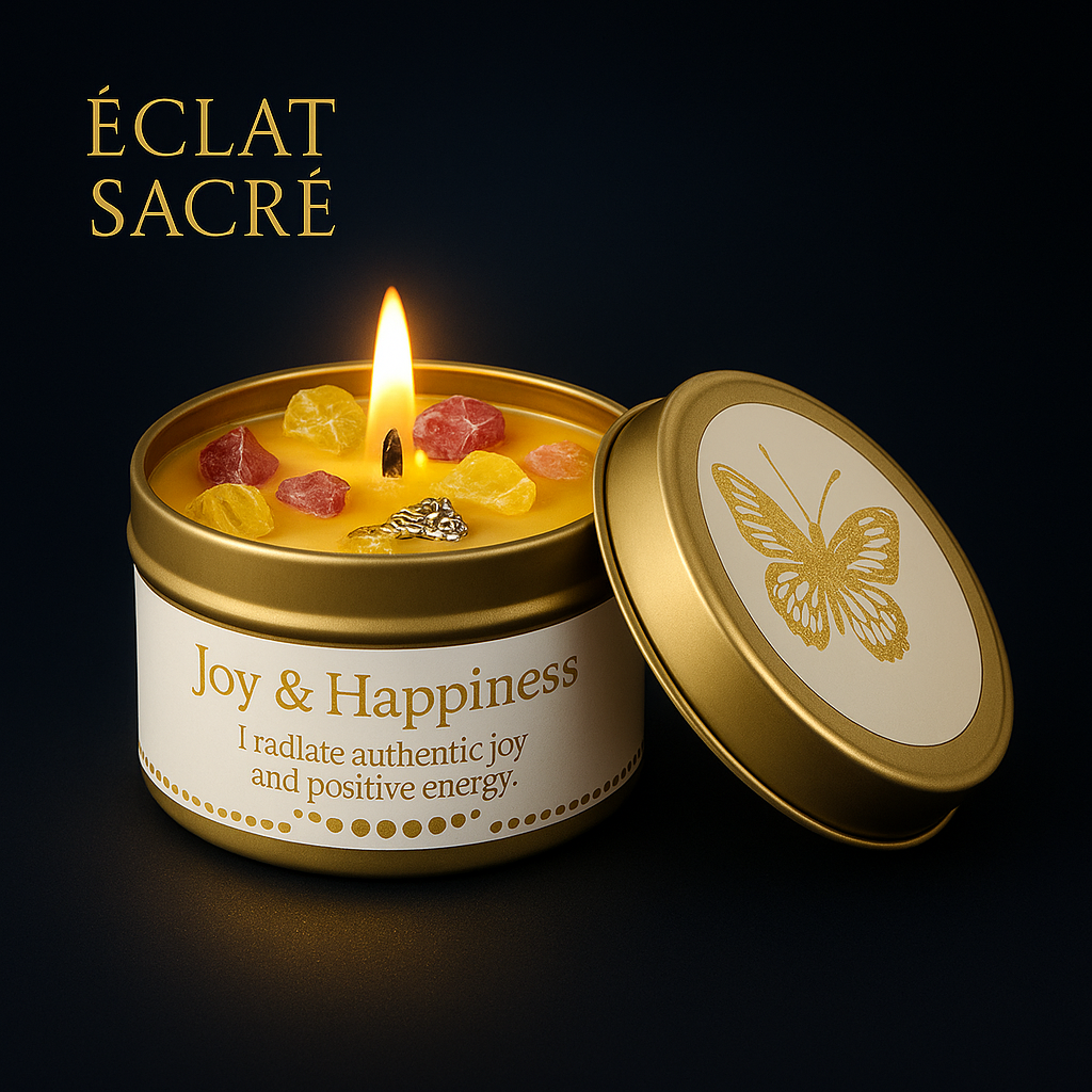 ✨ Bougie d’Intention - Cristaux Naturels & Cire de Soja Pure