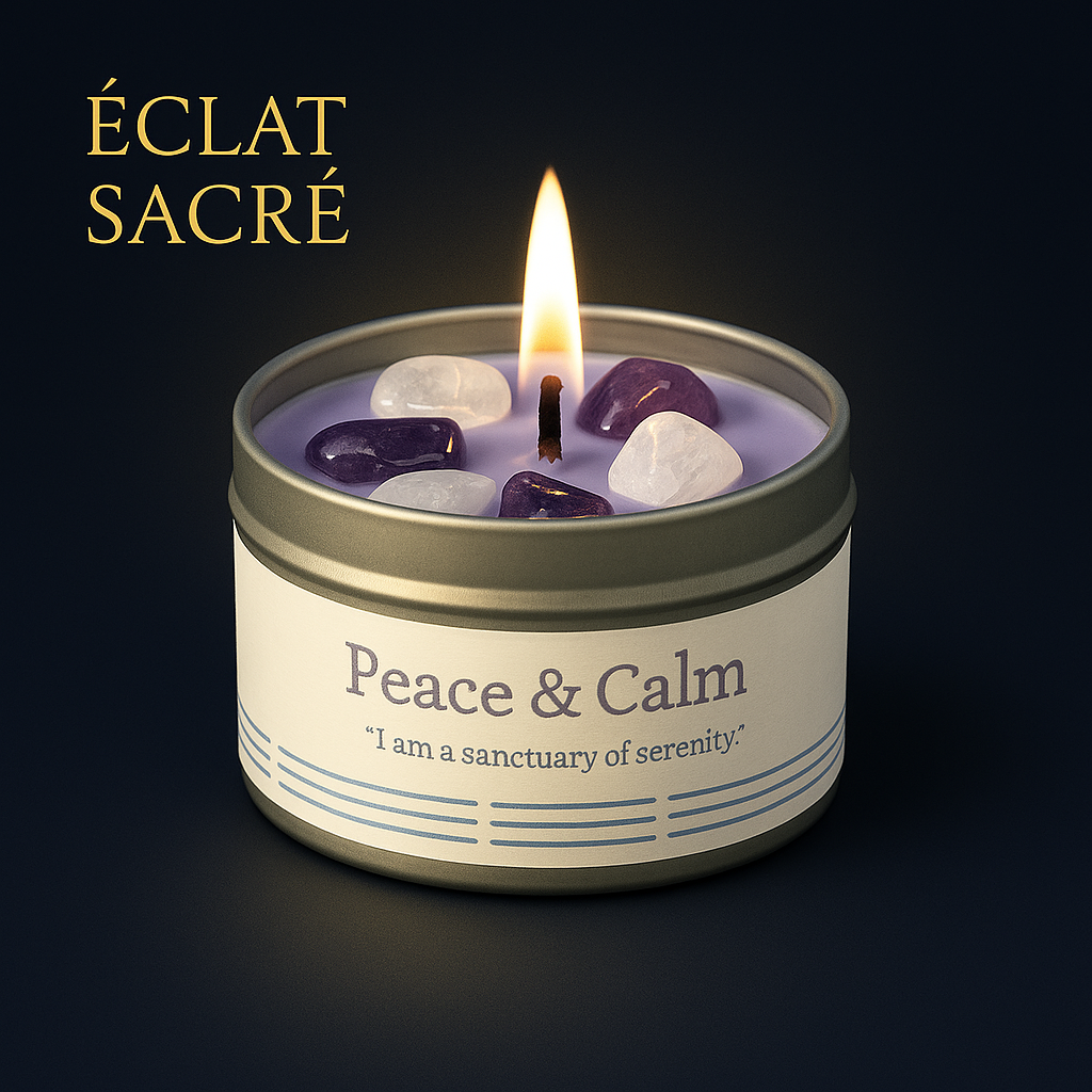 ✨ Bougie d’Intention - Cristaux Naturels & Cire de Soja Pure