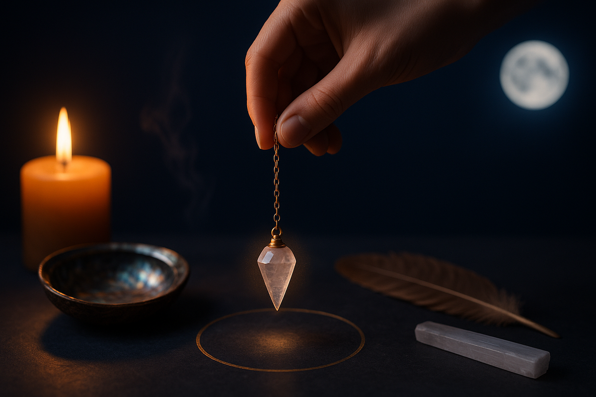 Pendule à 3–5 cm au-dessus d’un cercle