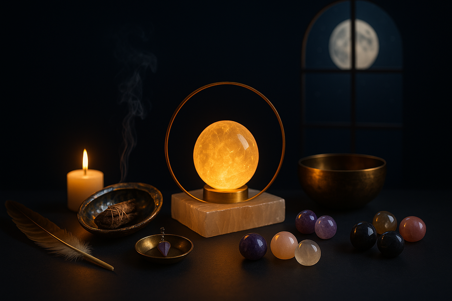 Rituel d’écoute intérieure - carnet, bougie et pierre