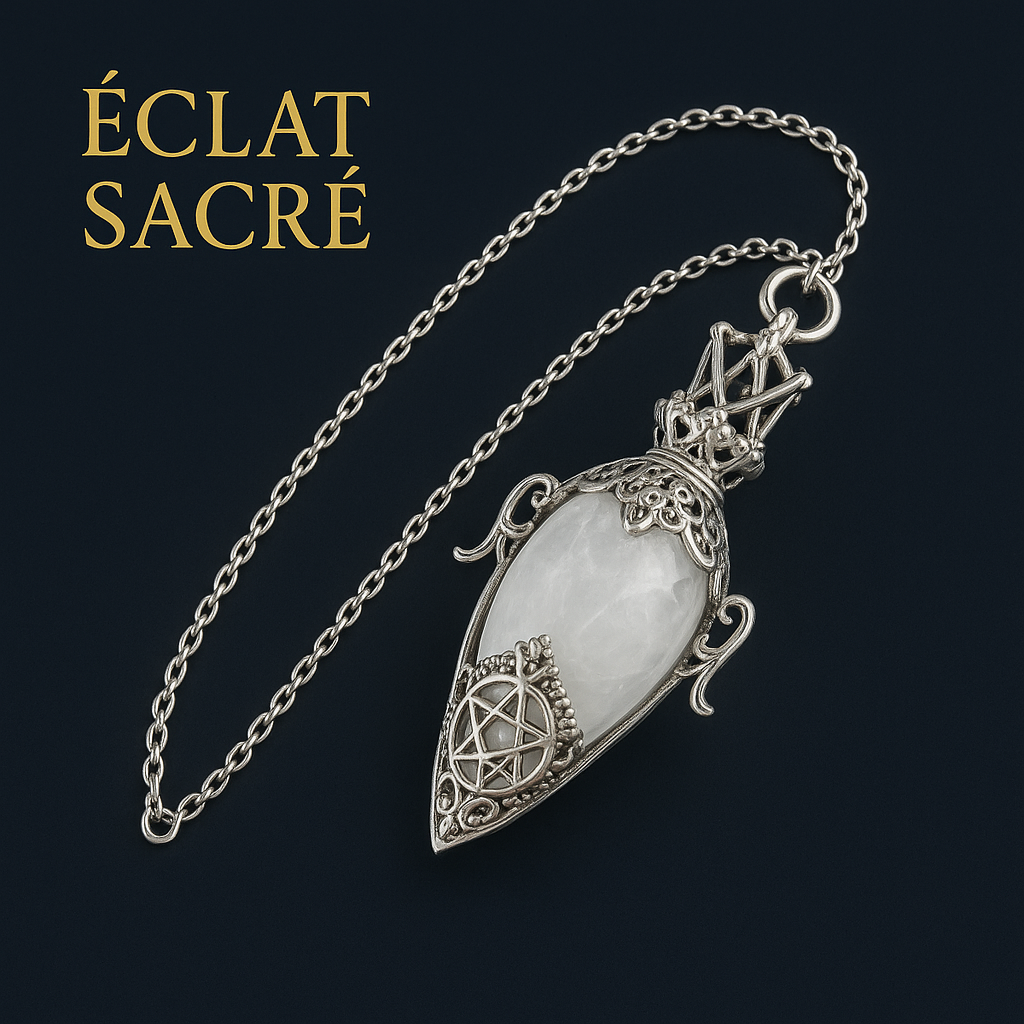 🔮 Pendule Grand Format - Cristaux Naturels & Énergie Intuitive