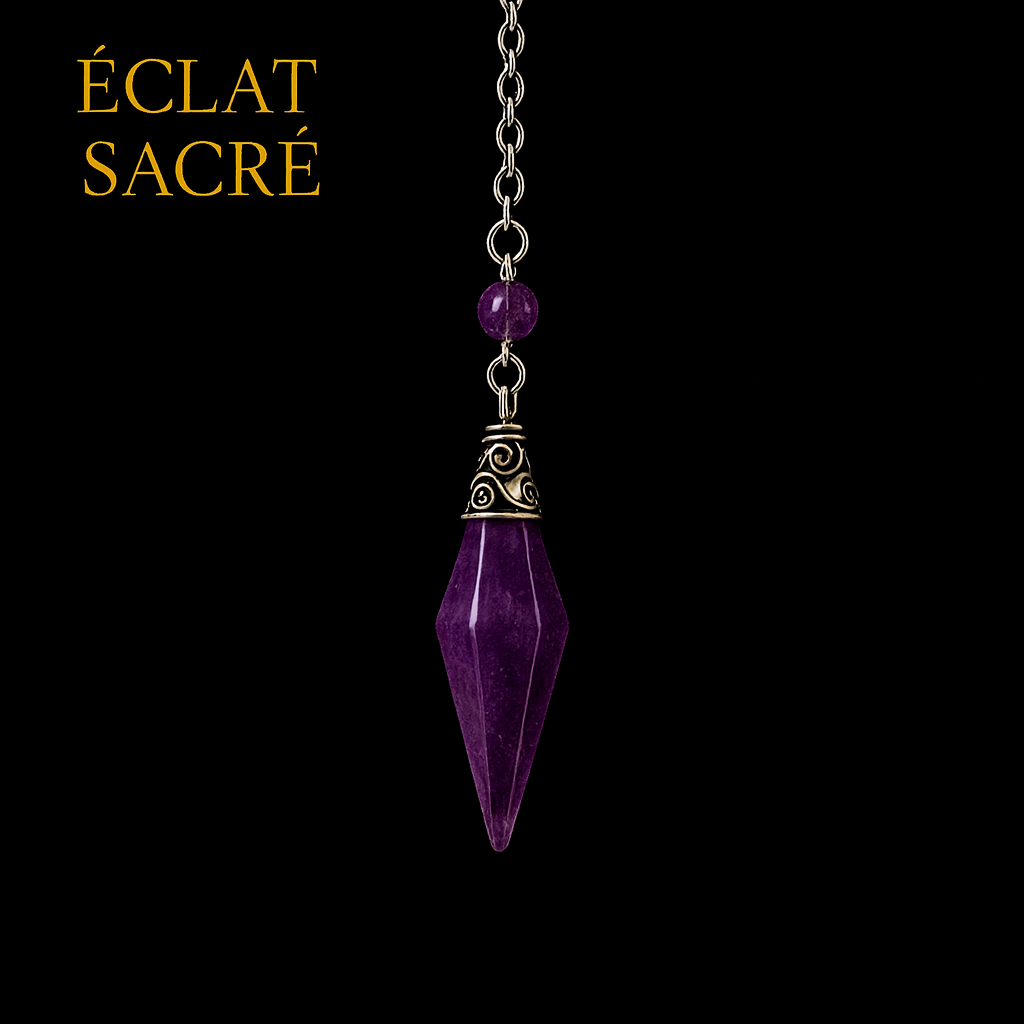 Pendule Facetté 12 Faces Éclat Sacré - Cristaux Naturels & Guérison Vibratoire