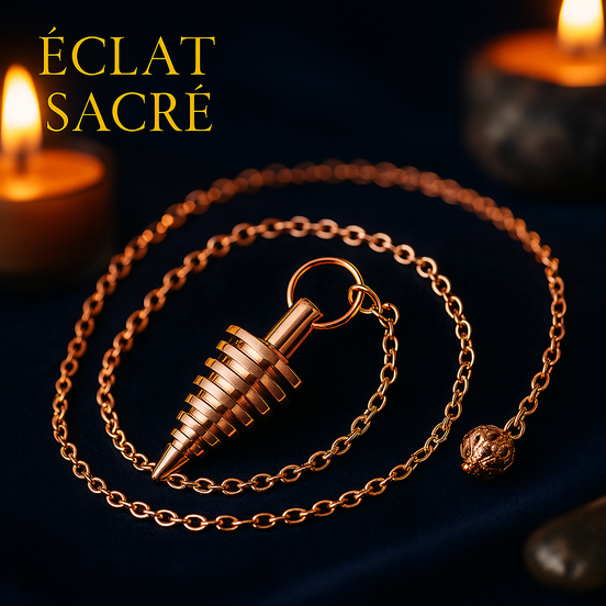 Pendule en Cuivre Éclat Sacré - Spirale de Lumière & Énergie Divine