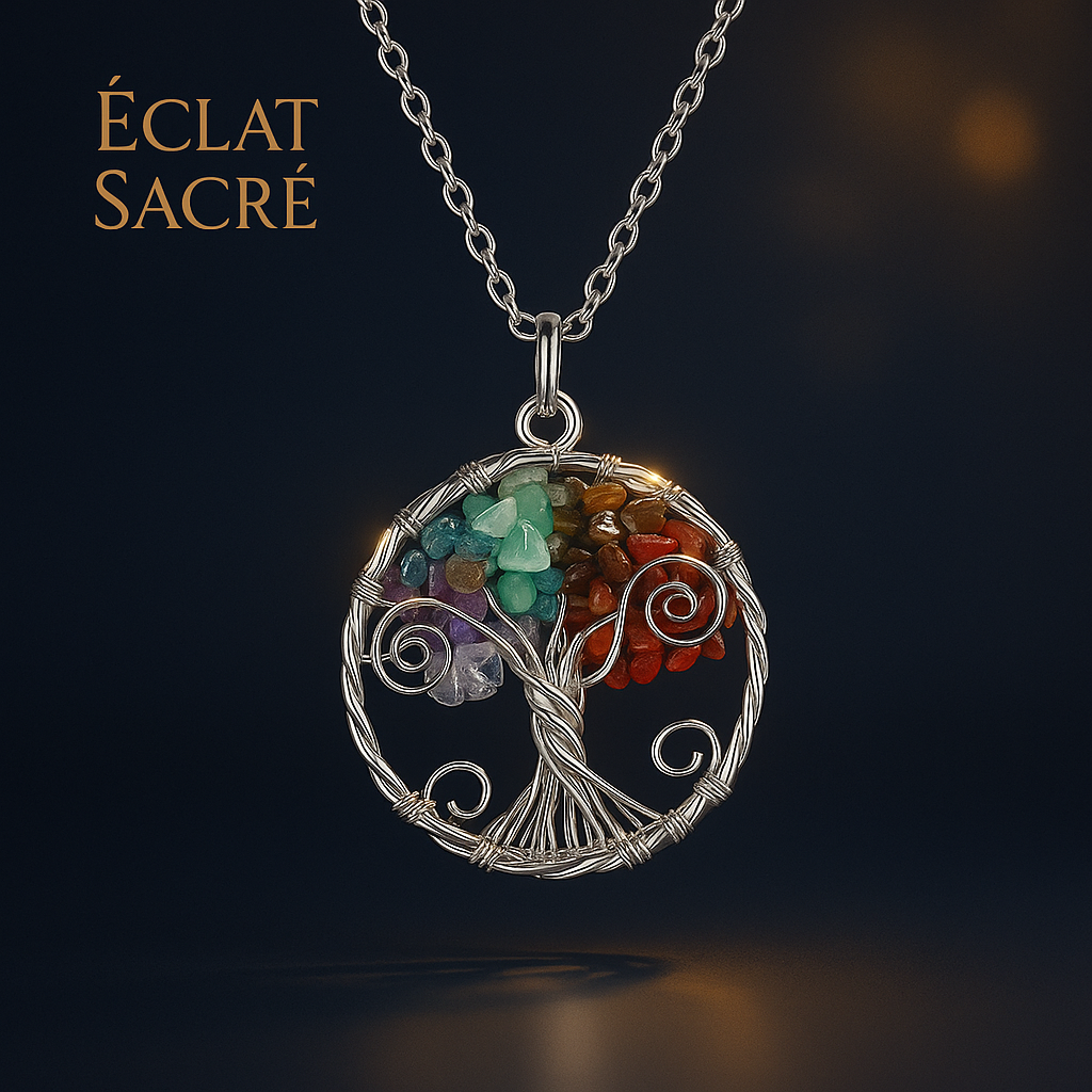 Pendentif Arbre de Vie - Sagesse & Équilibre des Chakras