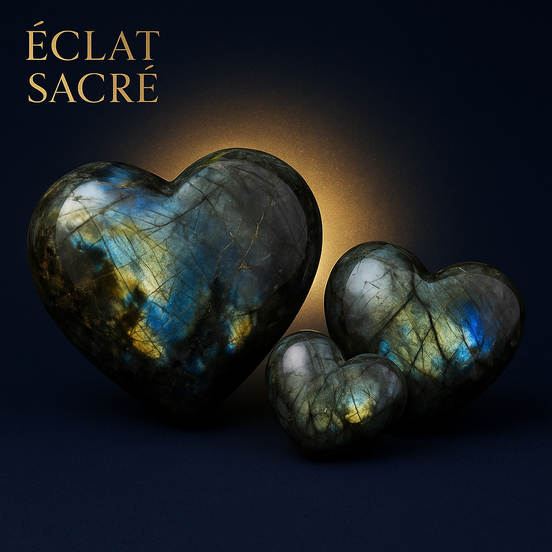 Cœur en Labradorite Naturelle - Pierre de Protection & Transformation