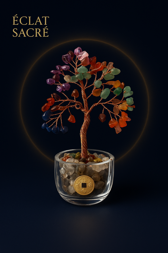 Arbre de Vie 7 Chakras en Cristaux Naturels - Harmonie & Prospérité