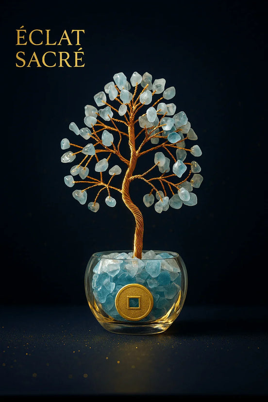 Arbre Feng Shui en Pierre Naturelle - Harmonie & Énergie Positive - Éclat Sacré