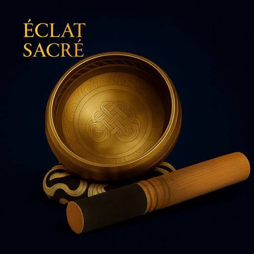 Bol Chantant Doré Totem Éclat Sacré - Cuivre Népalais & Harmonie Sacrée - Éclat Sacré