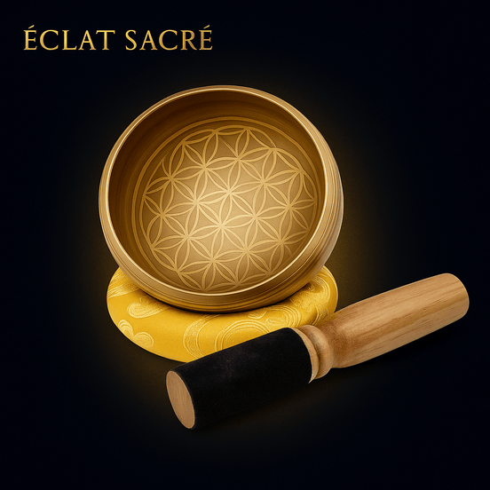 Bol Chantant Fleur de Vie Éclat Sacré - Cuivre Népalais & Harmonie Spirituelle - Éclat Sacré