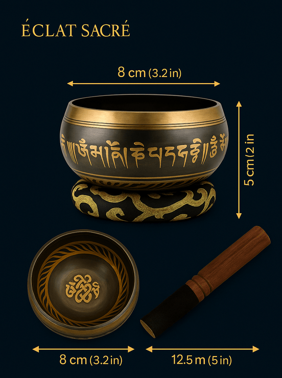 Bol Chantant Tibétain Éclat Sacré - Cuivre Népalais & Harmonie Sonore - Éclat Sacré
