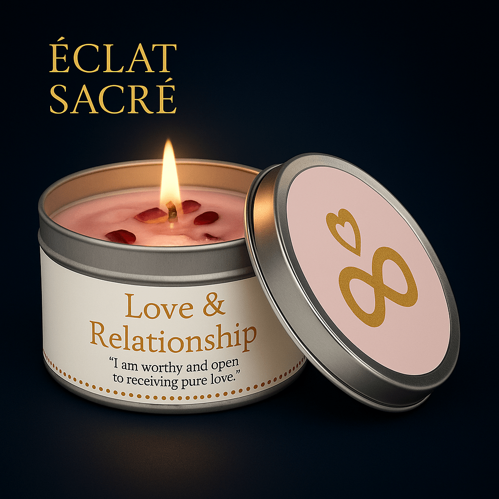 ✨ Bougie d’Intention - Cristaux Naturels & Cire de Soja Pure - Éclat Sacré