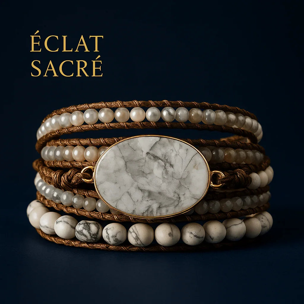 Bracelet Bohème en Pierres Naturelles - Harmonie des Énergies - Éclat Sacré
