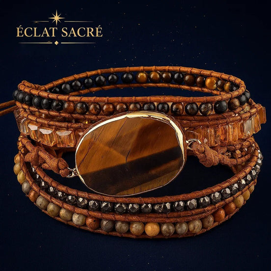 Bracelet Bohème en Pierres Naturelles - Harmonie des Énergies - Éclat Sacré