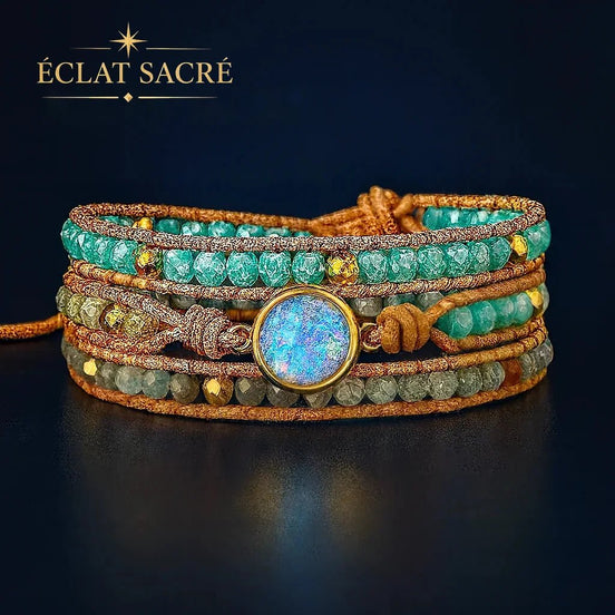 Bracelet Pierre de Lune & Opale - Protection & Harmonie Intérieure - Éclat Sacré