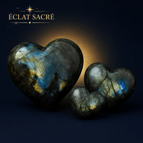 Cœur en Labradorite Naturelle - Pierre de Protection & Transformation - Éclat Sacré