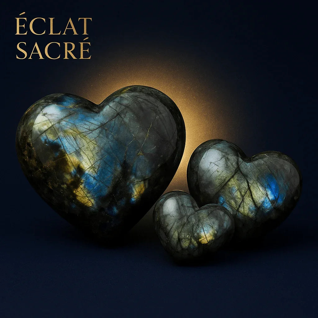 Cœur en Labradorite Naturelle - Pierre de Protection & Transformation