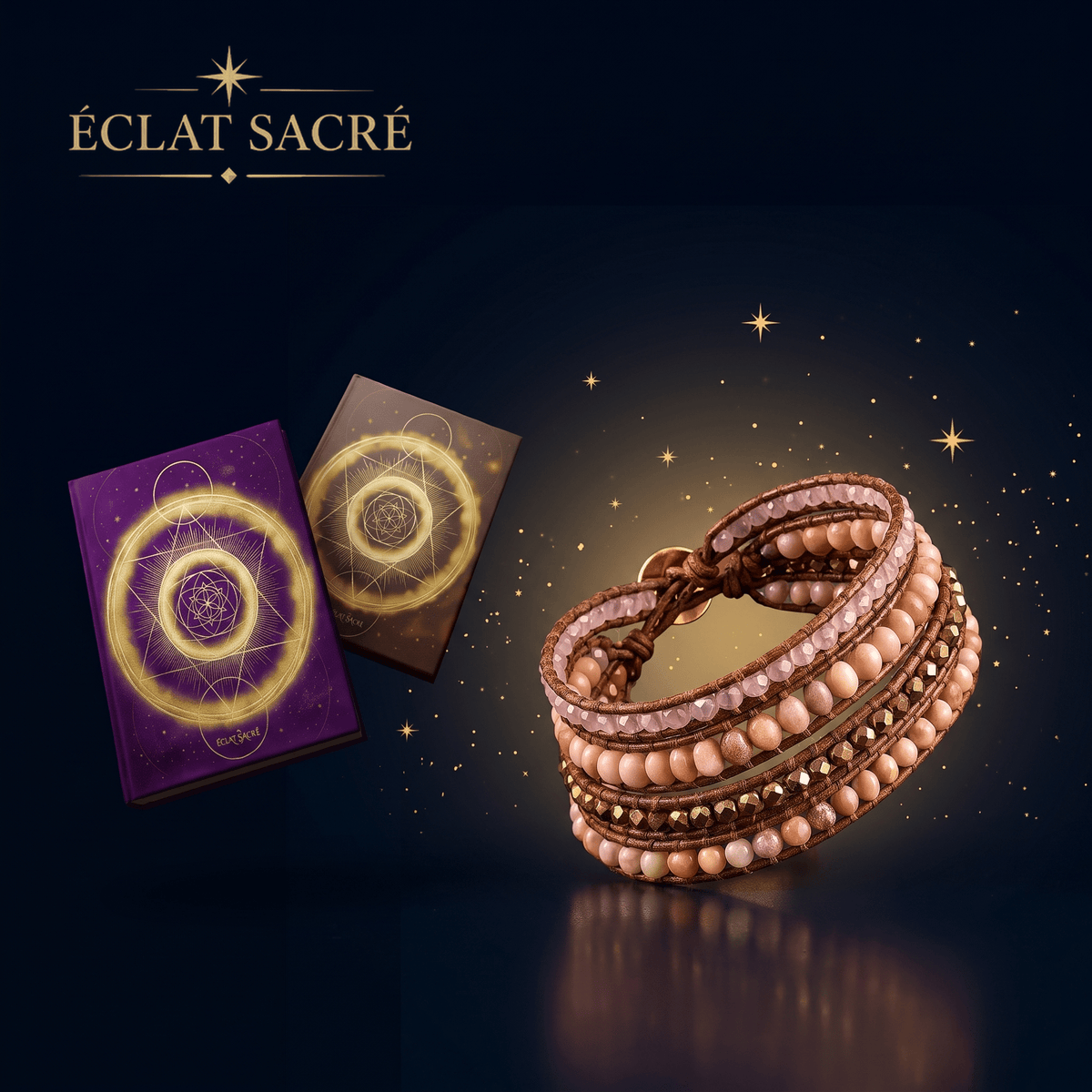 Coffret Force Intérieure - Bracelet Bohème, Confiance Sacrée & Puissance Mentale - Éclat Sacré
