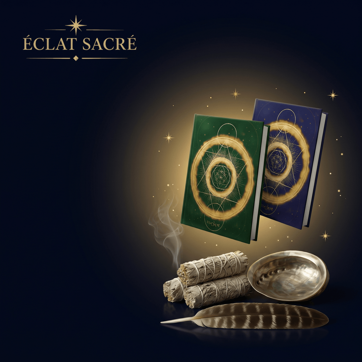 Coffret Maison Sacrée - Kit de Purification, Nettoyage Énergétique & Rituels Lunaires - Éclat Sacré