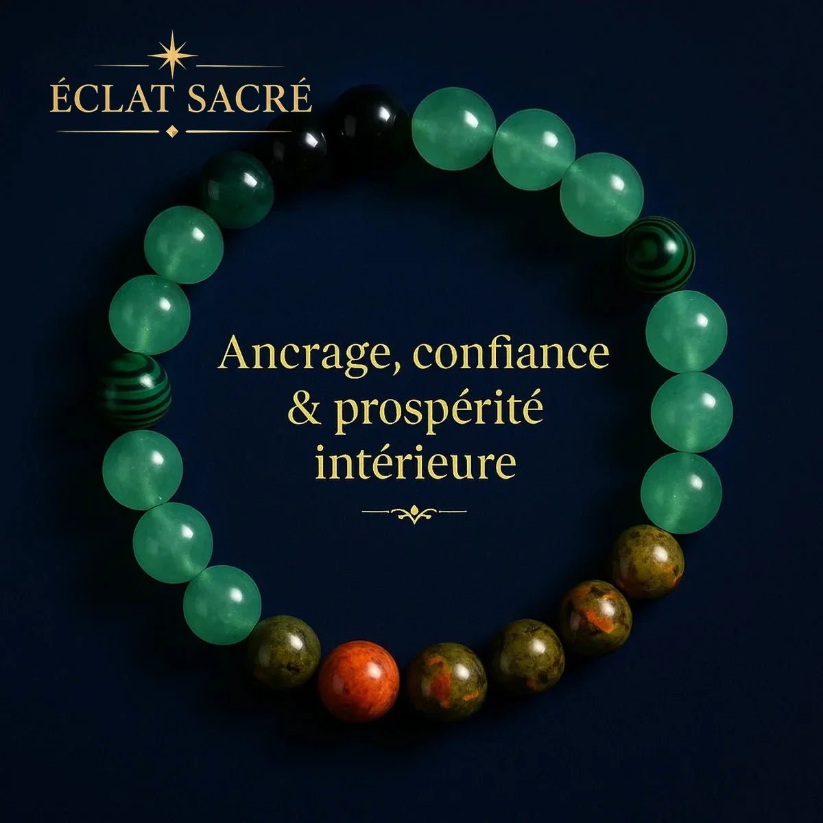 Bracelet en pierres naturelles, vue 7 – Éclat Sacré — vue 7