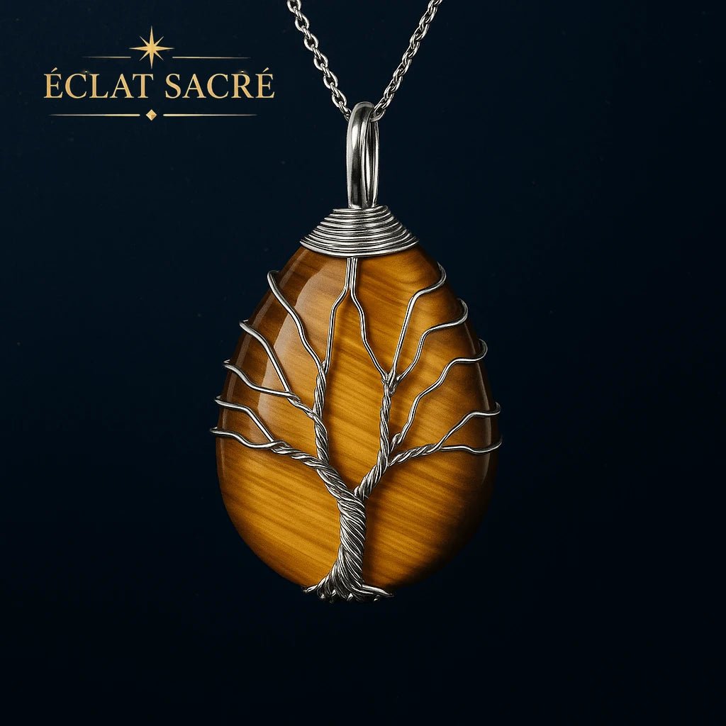 Collier arbre de vie goutte d'eau, vue 5 – Éclat Sacré — vue 5