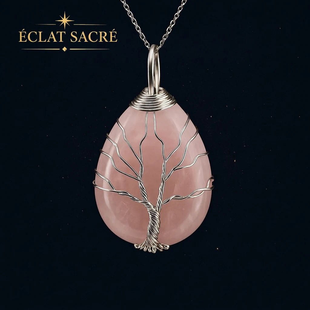 Collier arbre de vie goutte d'eau, vue 3 – Éclat Sacré — vue 3