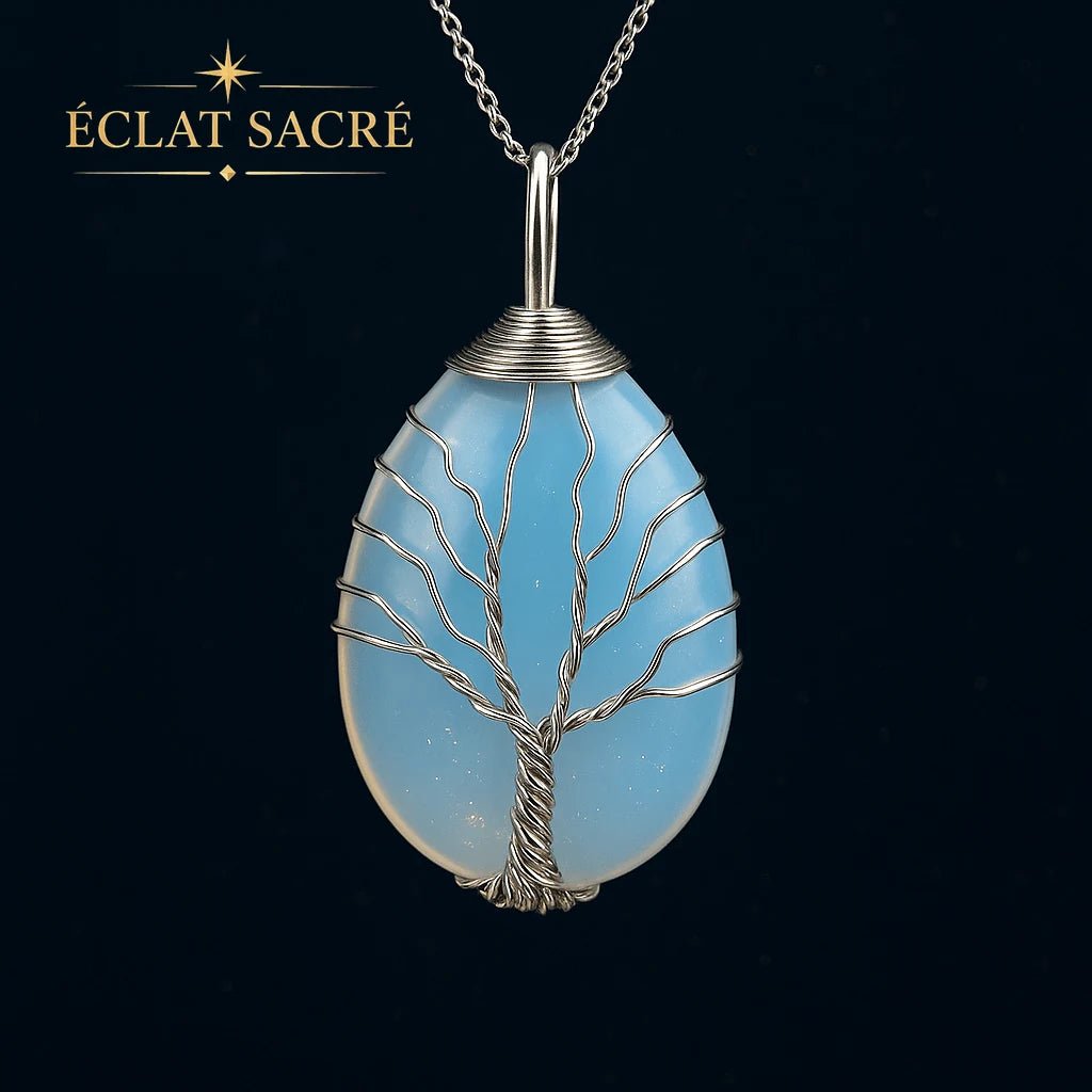 Collier arbre de vie goutte d'eau, vue 4 – Éclat Sacré — vue 4