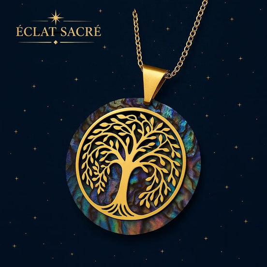Collier Arbre de Vie & Nacre Naturelle - Harmonie & Lumière Intérieure - Éclat Sacré