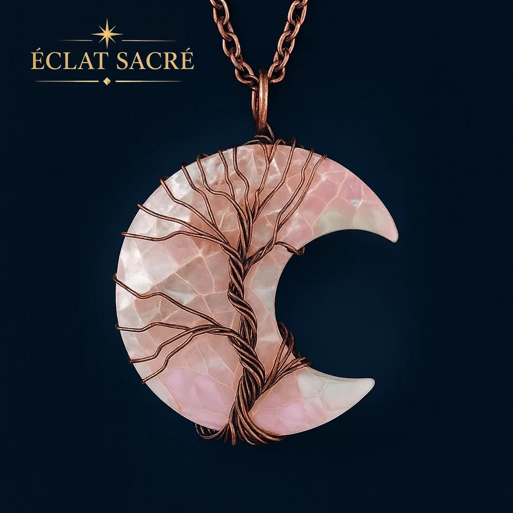 Collier lune et arbre de vie, vue 4 – Éclat Sacré — vue 4