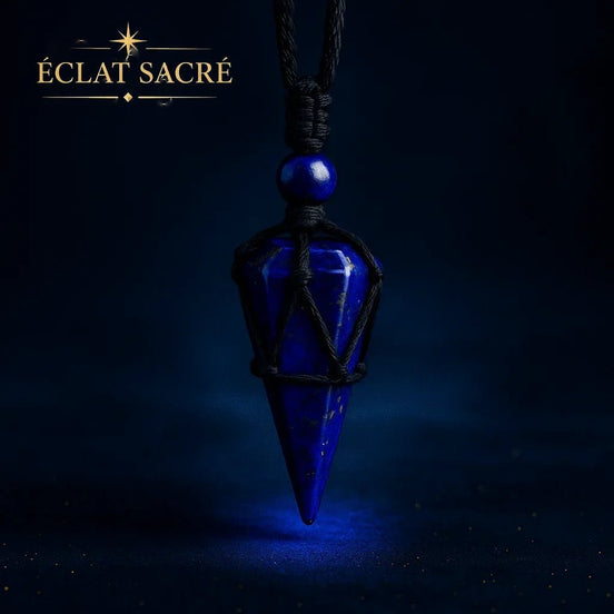 Collier pendule en pierre naturelle, vue 2 – Éclat Sacré