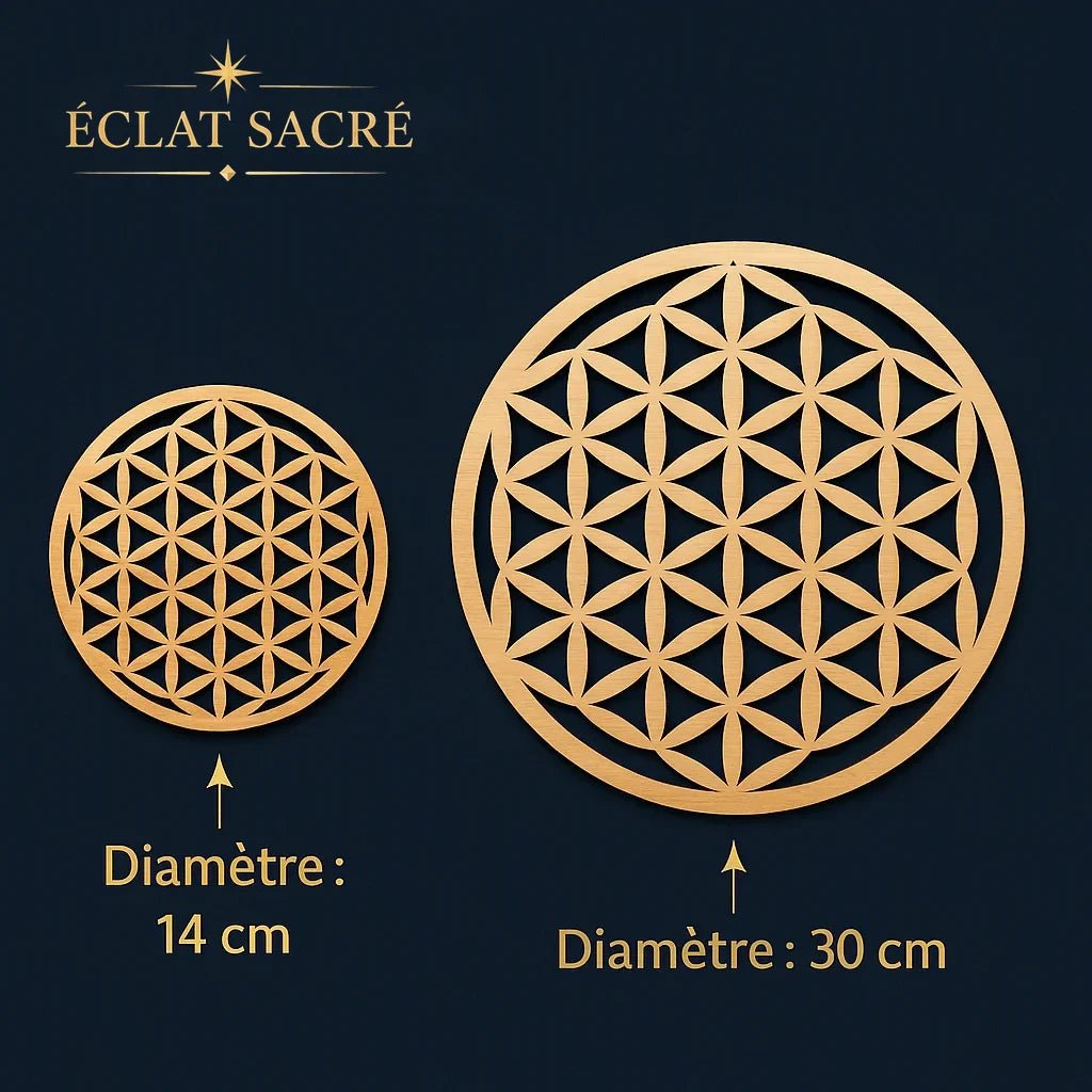 Fleur de Vie en Bois Naturel - Support Énergétique & Géométrie Sacrée - Éclat Sacré