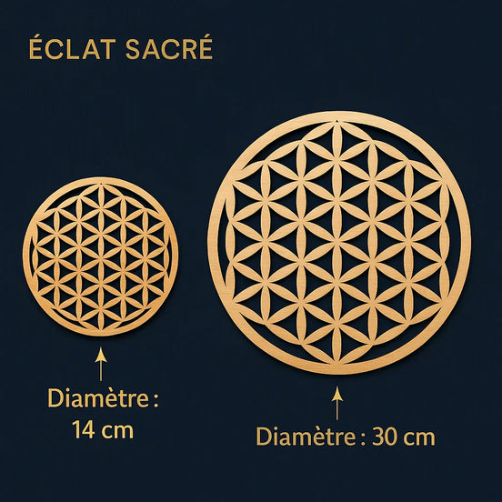 Fleur de Vie en Bois Naturel - Support Énergétique & Géométrie Sacrée - Éclat Sacré