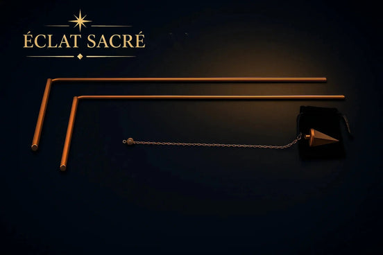 Kit de Radiesthésie en Cuivre - Baguettes & Pendule Divinatoire - Éclat Sacré