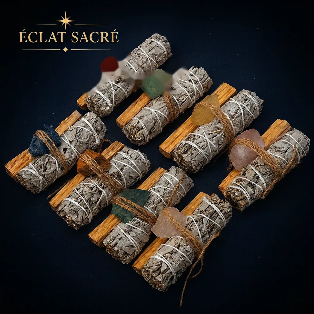 Kit Purification Sauge Blanche & Cristal - Harmonie, Protection & Énergie Pure - Éclat Sacré