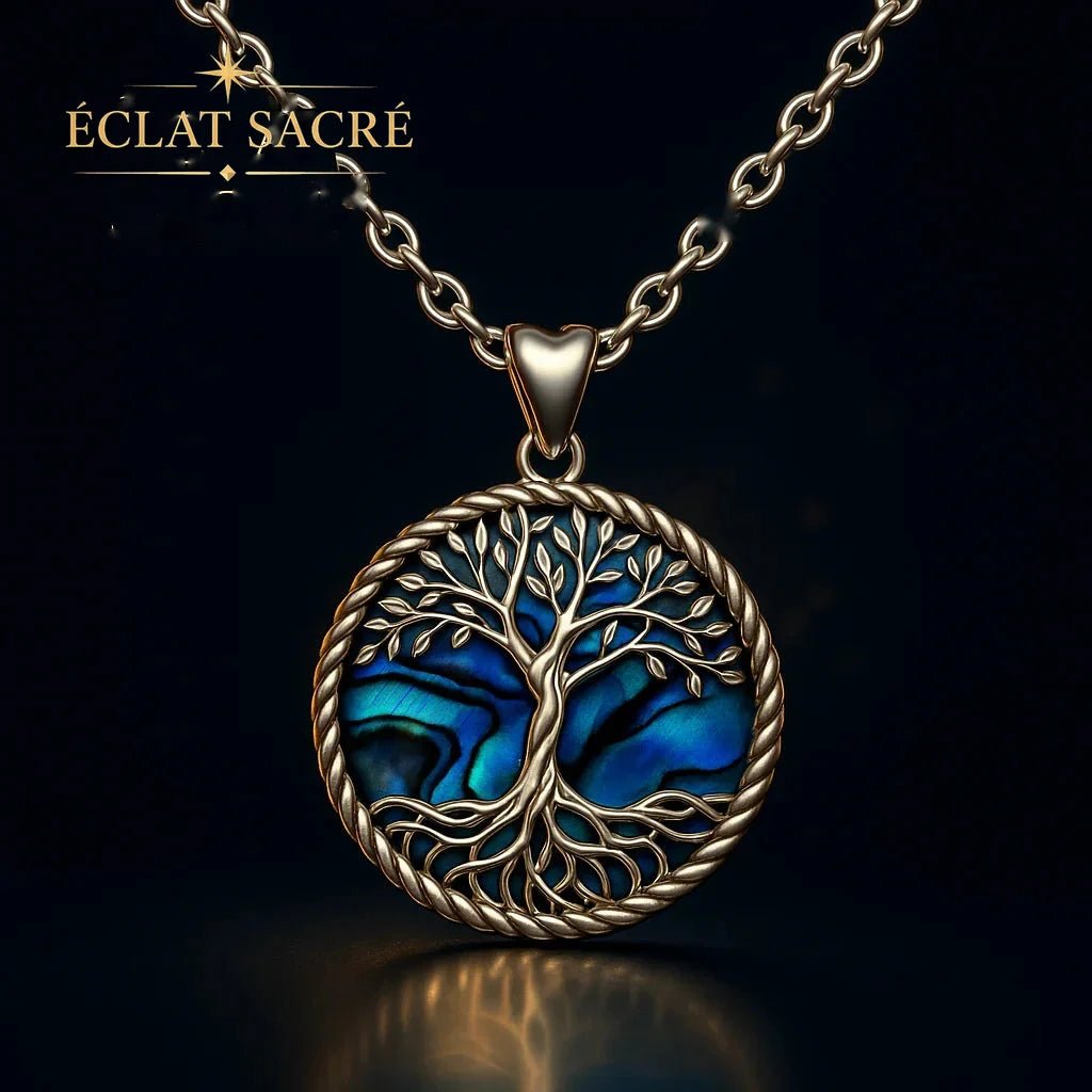 Pendentif Arbre de Vie & Déesse - Argent 925 & Nacre Naturelle - Éclat Sacré