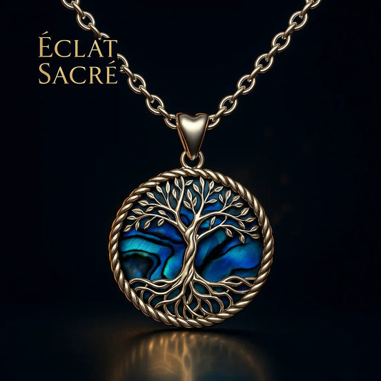Pendentif Arbre de Vie & Déesse - Argent 925 & Nacre Naturelle - Éclat Sacré