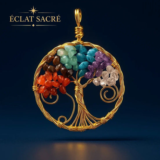 Pendentif Arbre de Vie - Sagesse & Équilibre des Chakras - Éclat Sacré