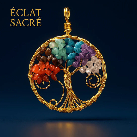 Pendentif Arbre de Vie - Sagesse & Équilibre des Chakras - Éclat Sacré