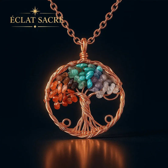 Pendentif Arbre de Vie - Sagesse & Équilibre des Chakras - Éclat Sacré