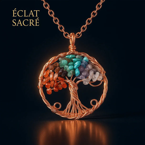 Pendentif Arbre de Vie - Sagesse & Équilibre des Chakras - Éclat Sacré